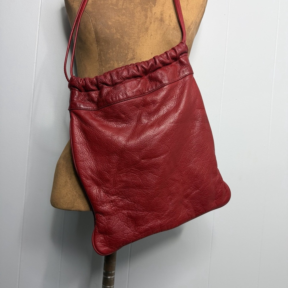 Hobo International Crossbody Bag Red Leather Hobo Vintage Hippie Purse - Picture 12 of 16